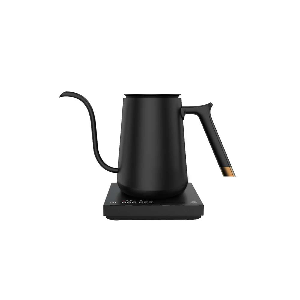 Timemore Fish Smart Electric Coffee Kettle with 600ML capacity, stainless steel design for precise brewing and home use.