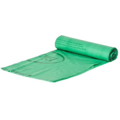 Biobag 13-gallon compostable trash bags from Key Compostables, eco-friendly bin liners for kitchen composting, set of 20.