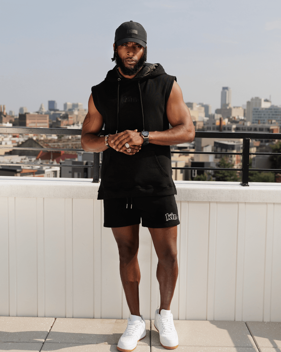 Black waterproof satin-lined dad hat by KINApparel, showing the hat's smooth satin lining and durable water-resistant fabric.