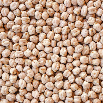 S101 Hasata Chickpeas Ram 1kg, dry chickpeas in a transparent bag, ready for cooking or baking.