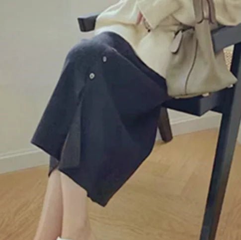 Knit Bodycon Skirt, Plus Size Dress, Split Long Skirt - BACKUPMYFILESNOW