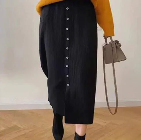 Knit Bodycon Skirt, Plus Size Dress, Split Long Skirt - BACKUPMYFILESNOW