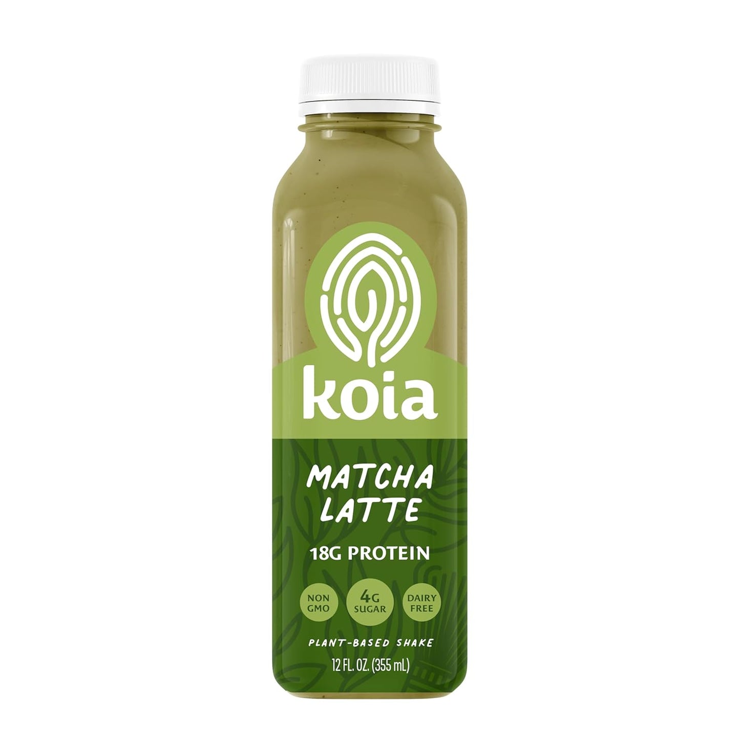 Koia Protein Beverage Horchata in a 12-ounce bottle, showcasing the creamy drink with a smooth texture and brand label visible.