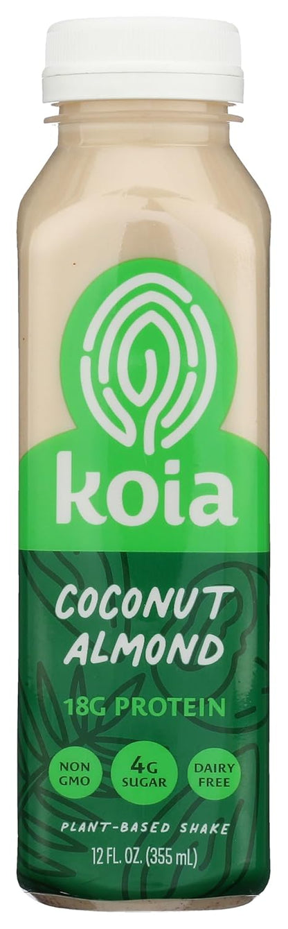 Koia Horchata protein beverage 12 oz bottle, plant-based drink with creamy texture and natural flavor, in a white and brown bottle