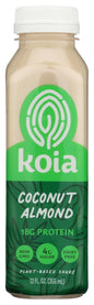 Koia Horchata protein beverage 12 oz bottle, plant-based drink with creamy texture and natural flavor, in a white and brown bottle