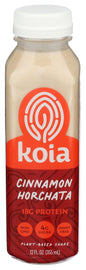 Koia Protein Beverage Horchata in a 12-ounce bottle, featuring creamy horchata flavor and natural ingredients, on a white background.