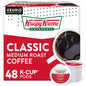 Krispy Kreme Classic Keurig K-Cup pods, 32 count, medium roast coffee, single-serve coffee pods with Krispy Kreme branding.