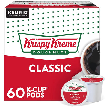 Krispy Kreme Classic coffee Keurig K-Cup pods, medium roast, 32 count, single-serve coffee pods for Keurig machines