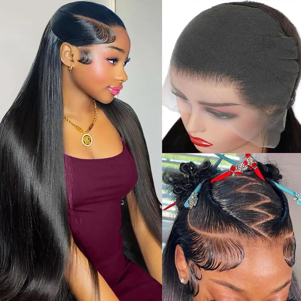 KTKVO 32 Inch 13x6 Lace Front Wigs Human Hair 200 Density HD Full Frontal Lace Front Wigs Human Hair Straight Wigs Human Hair Lace Front Wigs Pre Plucked with Baby Hair Wigs for Women Human Hair Wig.