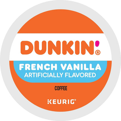 KupofK Coffee Dunkin Donuts French Vanilla K-cups, 10-pack, coffee pods with rich vanilla flavor for Keurig brewers