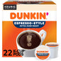KupofK Coffee Dunkin Espresso Extra Dark Roast coffee capsules in a box, showcasing rich, dark roasted espresso beans.
