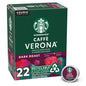 KupofK Coffee Starbucks Cafe Verona K-cups, 22-count, featuring rich, bold coffee capsules in a clear box.