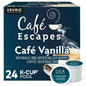 KupofK Coffee Cafe Escapes Cafe Vanilla coffee pods, 24-count box, featuring vanilla-flavored coffee in individual capsules.