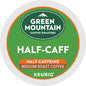 Green Mountain Half Calf K-cups by KupofK Coffee, single-serve coffee pods in a box, ideal for half-calf brew.