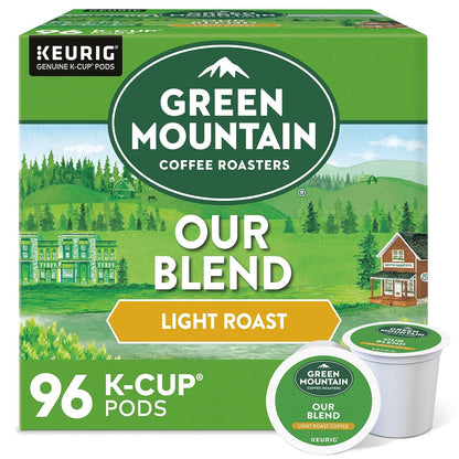 Green Mountain Our Blend Keurig K-Cups by KupofK Coffee, 24-pack, showing green and white packaging with K-Cup pods.