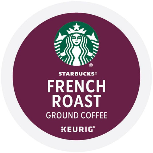 KupofK Coffee Starbucks French Roast Keurig K cups, dark roasted coffee pods for Keurig brewers, rich and bold flavor.