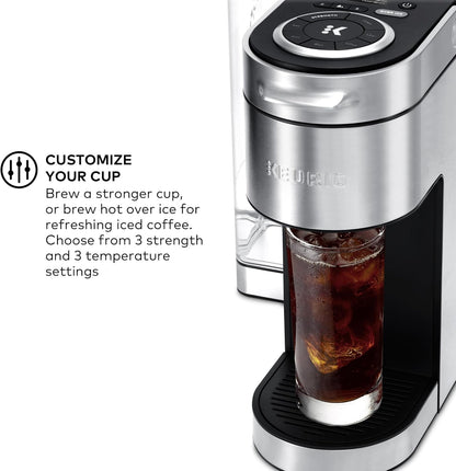 Black KupofK Coffee Keurig K-Supreme single serve coffee maker with Multistream Technology for rich, flavorful coffee brewing.