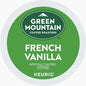 Green Mountain French Vanilla coffee Keurig K-cups from KupofK Coffee in a 10-sampler box, perfect for brewing smooth vanilla-flavored coffee.