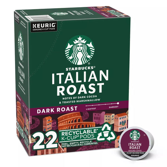 KupofK Coffee Starbucks Italian Roast K-cups for coffee makers, 10-count, rich and bold flavor in convenient single-serve pods