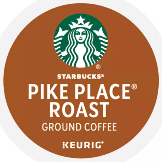 KupofK Coffee Starbucks Pike Place Roast K-cups for coffee brewing, 10-count pack of rich, aromatic coffee capsules.