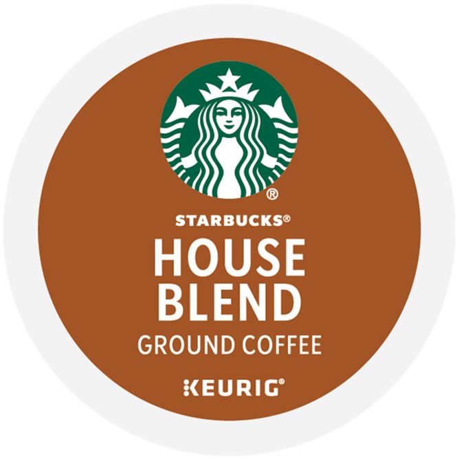 KupofK Coffee Starbucks House Blend K-cups, single-serve coffee pods for Keurig brewers, in a 12-count package.
