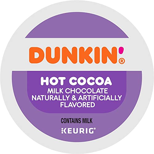 KupofK Coffee Dunkin Hot Cocoa Milk Chocolate K-cups for coffee makers, featuring rich chocolate-flavored hot cocoa.
