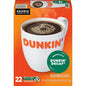 KupofK Coffee Dunkin Decaf Medium Roast K-cups for coffee makers, 22-count box featuring rich decaffeinated coffee.