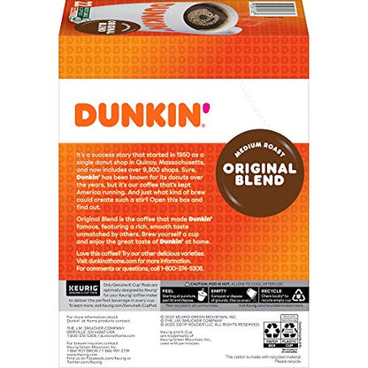 KupofK Coffee Dunkin Original Blend K-cups for coffee brewing, featuring 22 single-serve coffee pods in a convenient package.