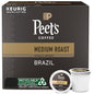 KupofK Coffee Brazil K-cups, single-serve coffee pods featuring rich, bold flavor from Peet's Coffee for Keurig brewers