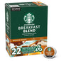 KupofK Coffee Starbucks Breakfast Blend K-cups, 22-count, single-serve coffee pods with rich, smooth flavor for breakfast.