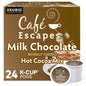 KupofK Coffee Cafe Escapes Milk Chocolate Hot Cocoa K-cups, single-serve coffee pods with milk chocolate flavor for hot cocoa.