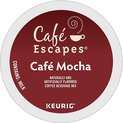 KupofK Coffee Cafe Escapes Cafe Mocha Keurig K-cups, 24-pack, rich coffee pods for Keurig brewers