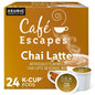 KupofK Coffee Café Escapes Chai Latte K-cups for coffee makers, 24-count box with aromatic chai flavor and warm, spiced notes.