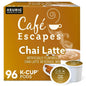 KupofK Coffee Café Escapes Chai Latte K-cups for coffee makers, 24-pack, with warm spiced chai flavor and coffee aroma.