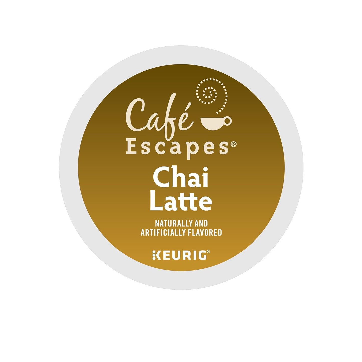 KupofK Coffee Café Escapes Chai Latte K-cups for coffee makers, 24-pack, aromatic chai flavor in individual coffee pods.