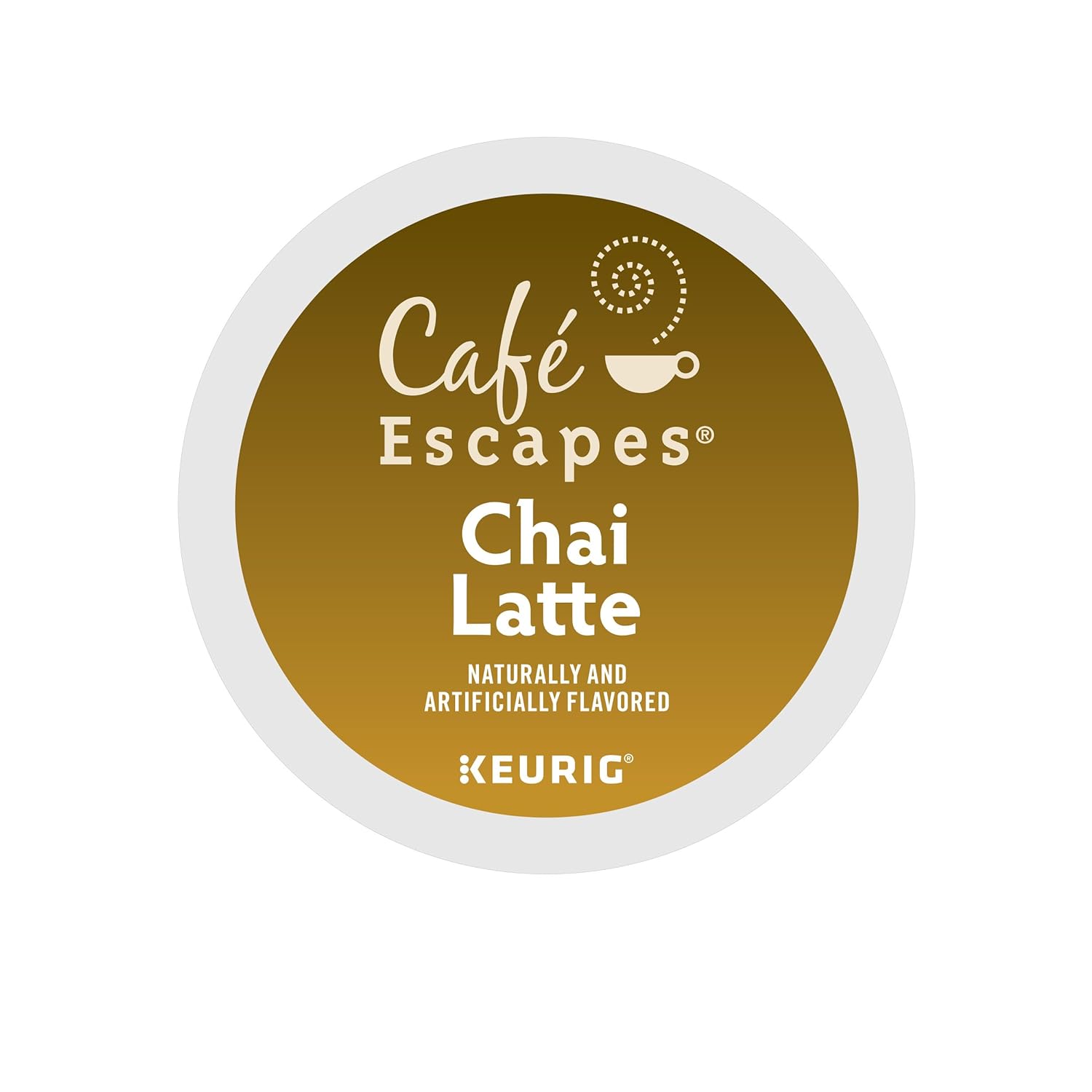 KupofK Coffee Café Escapes Chai Latte K-cups for coffee makers, 24-pack, aromatic chai flavor in individual coffee pods.