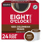 KupofK Coffee Eight O'Clock Colombian Peaks coffee K-cups, 24 count, featuring rich Colombian coffee in individual pods.