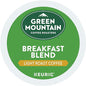 Green Mountain Breakfast Blend coffee Keurig K-cups by KupofK Coffee, 24-count pack with green packaging and coffee pods.