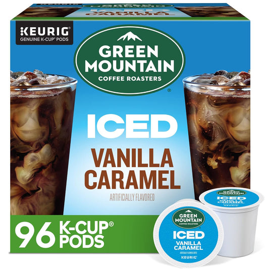 Green Mountain Brew Over Ice Vanilla Caramel K-cups by KupofK Coffee, coffee pods with vanilla and caramel flavor for iced coffee.
