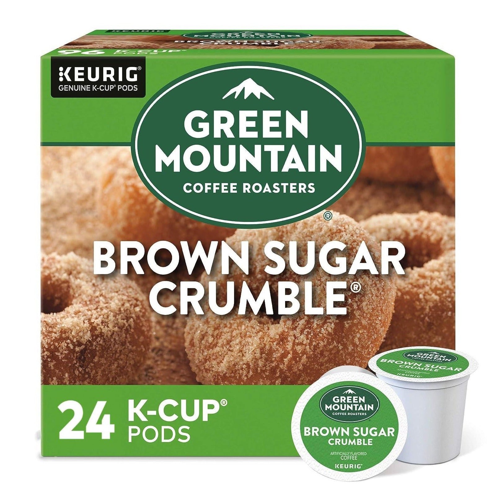 Green Mountain Brown Sugar Crumble K-cups by KupofK Coffee, single-serve coffee pods with rich brown sugar flavor.