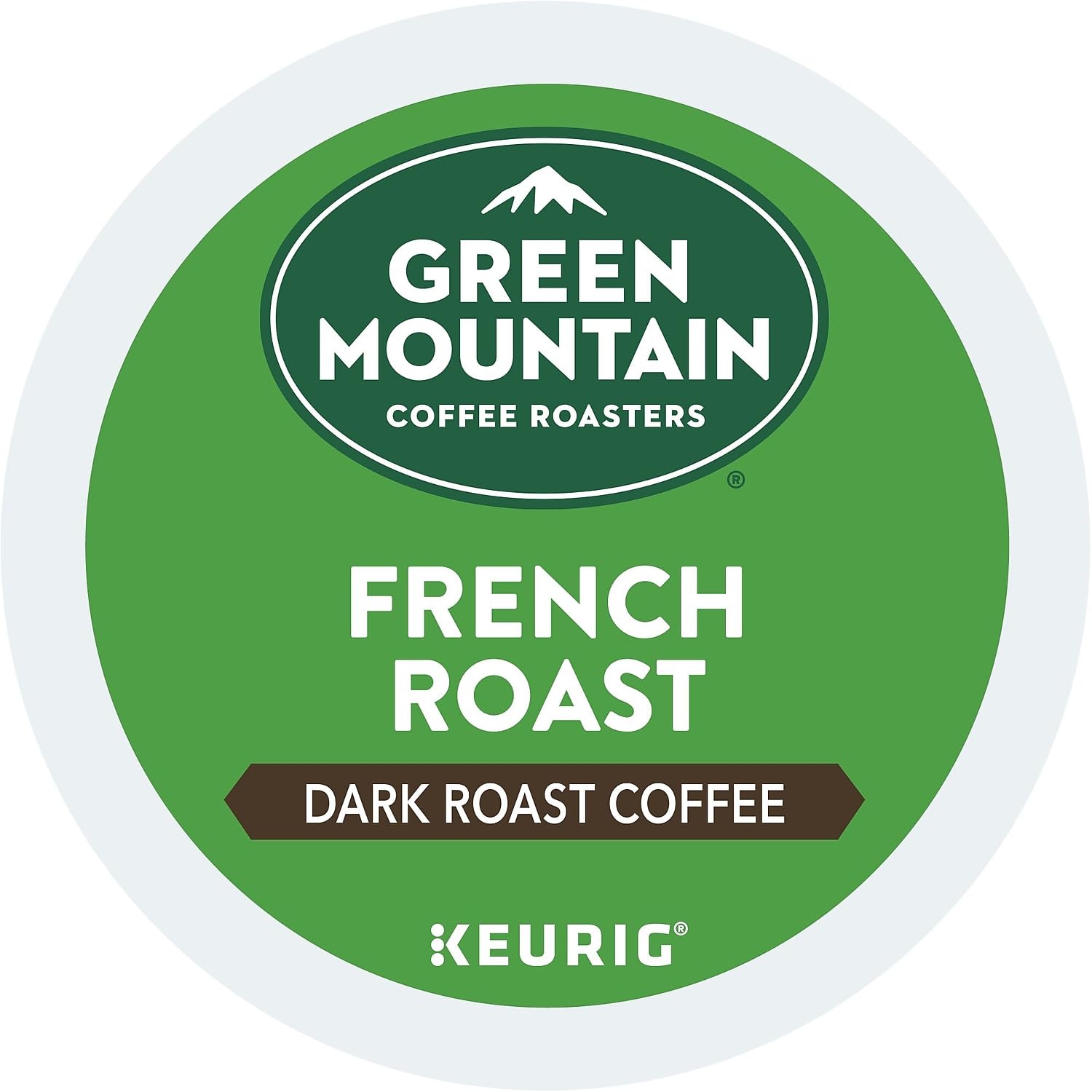 Green Mountain French Roast coffee Keurig K-cups by KupofK Coffee, 24-pack, featuring dark roasted coffee pods for brewing.