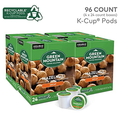 Green Mountain Hazelnut Decaf K-cups by KupofK Coffee, aromatic coffee pods with rich hazelnut flavor for K-cup brewers.