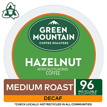 Green Mountain Hazelnut Decaf K-cups by KupofK Coffee, aromatic coffee pods for Keurig brewers in a 24-count package.