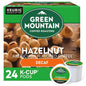 Green Mountain Hazelnut Decaf K-cups by KupofK Coffee, single-serve coffee pods with hazelnut flavor, for Keurig brewing systems.