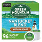 Green Mountain Nantucket Blend K-Cup coffee pods by KupofK Coffee, show the coffee pods with green packaging and branding details.