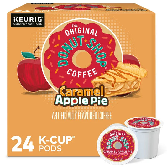 KupofK Coffee The Original Donut Shop Caramel Apple Pie K-cups for coffee brewing, featuring caramel apple pie flavor in individual cups