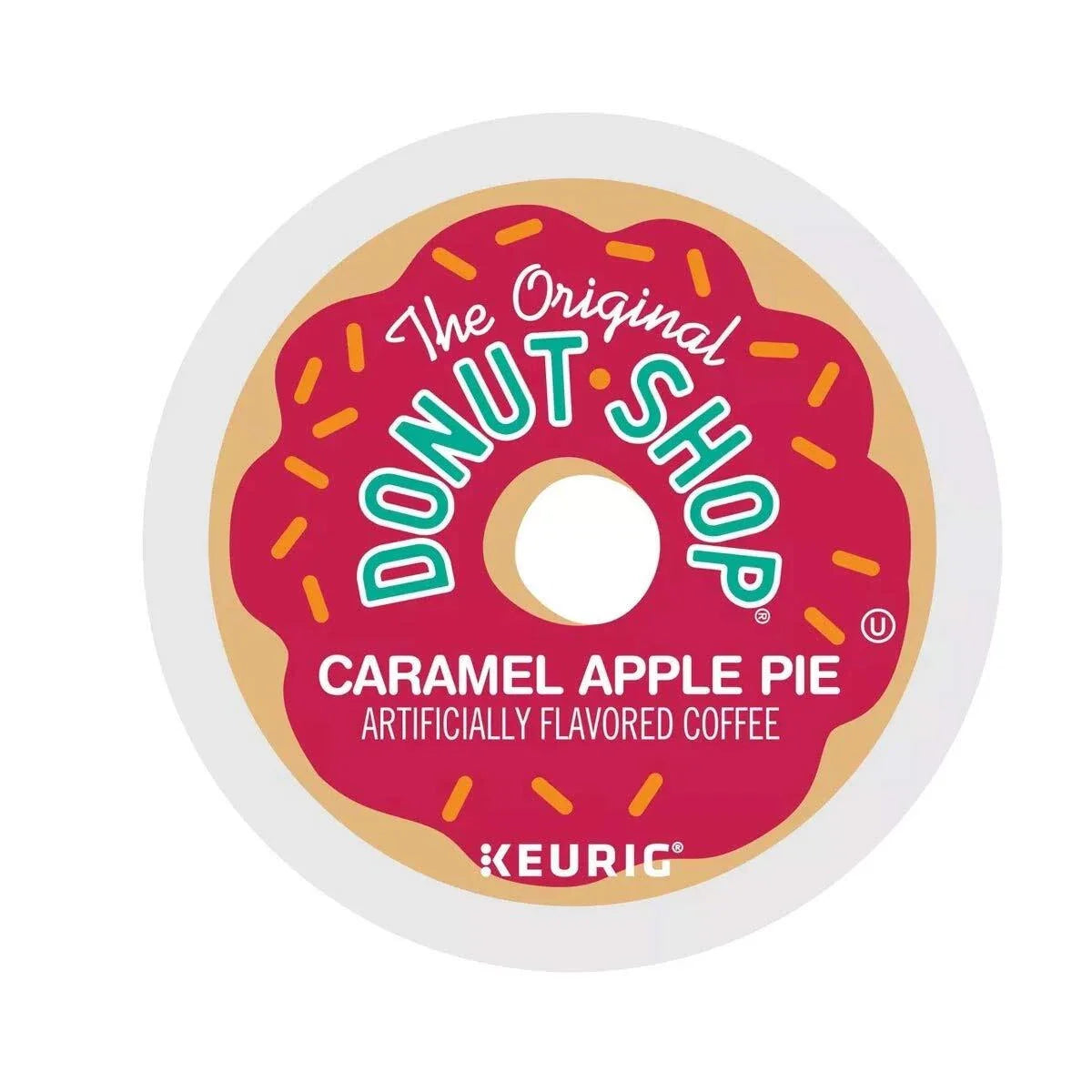 KupofK Coffee The Original Donut Shop Caramel Apple Pie K-cups for coffee brewing, showcasing 24-pack of flavored coffee pods.