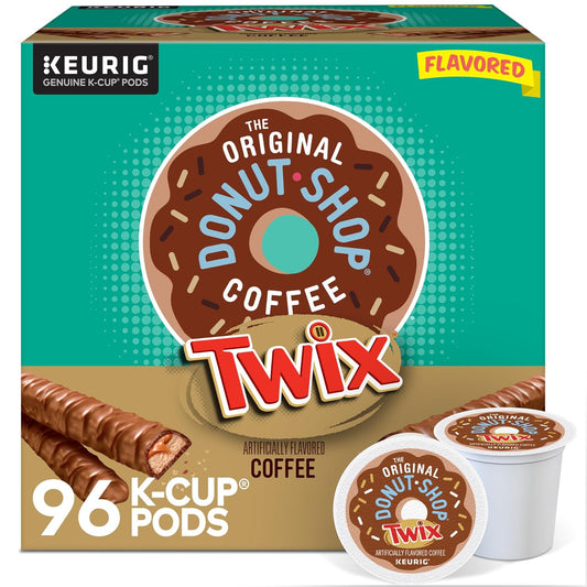 KupofK Coffee The Original Donut Shop TWIX K-cups, coffee pods for Keurig, featuring Twix-inspired flavor in a 24-count box.