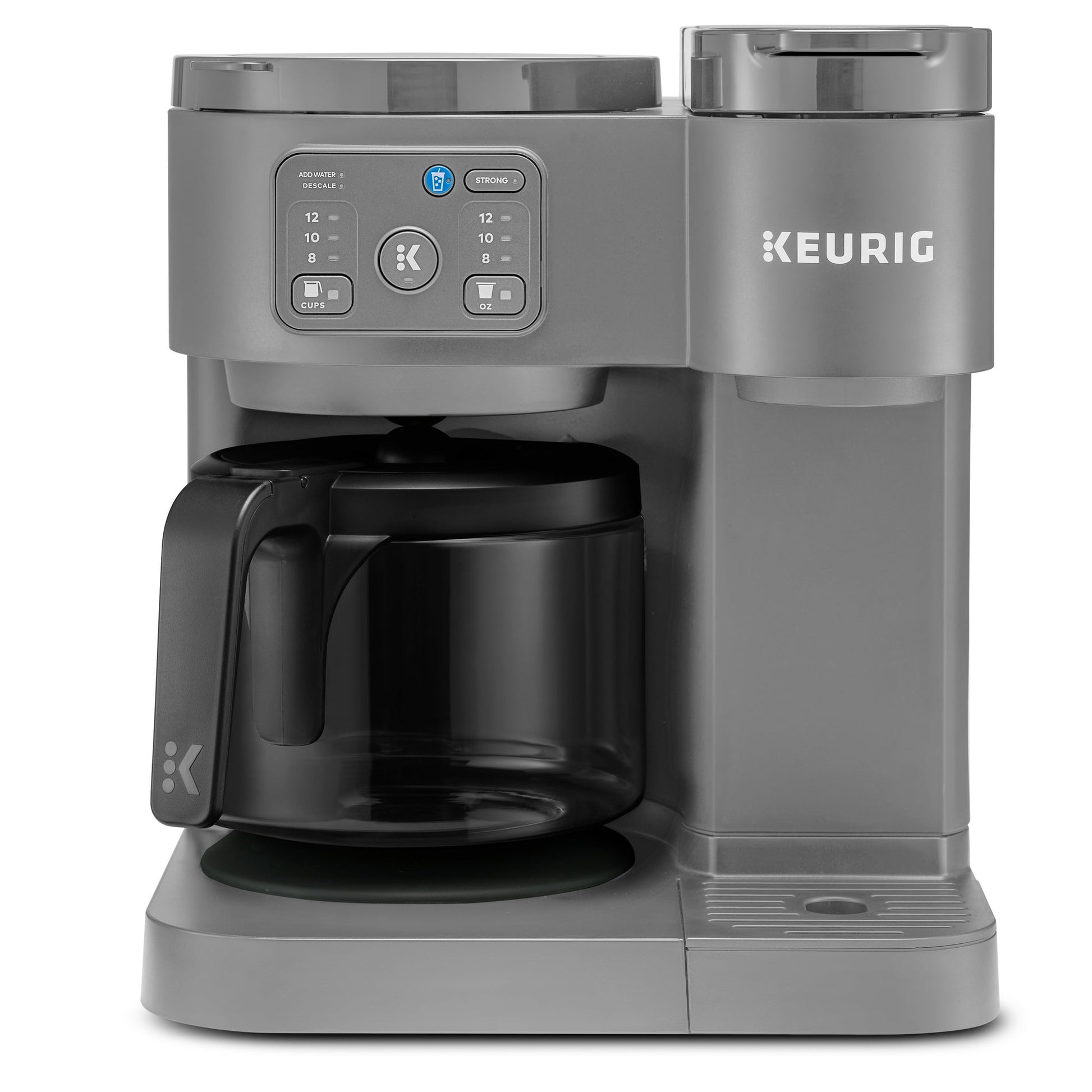 KupofK Coffee Keurig K-Duo Essentials black coffee maker with carafe, hot and iced beverage brewing, single-serve K-Cup pod system