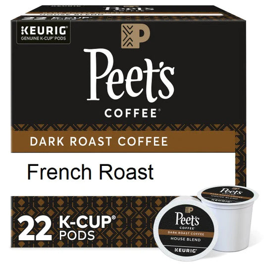 KupofK Coffee French Roast K-cups, single-serve coffee pods in a bulk box, featuring dark roasted coffee for rich flavor.